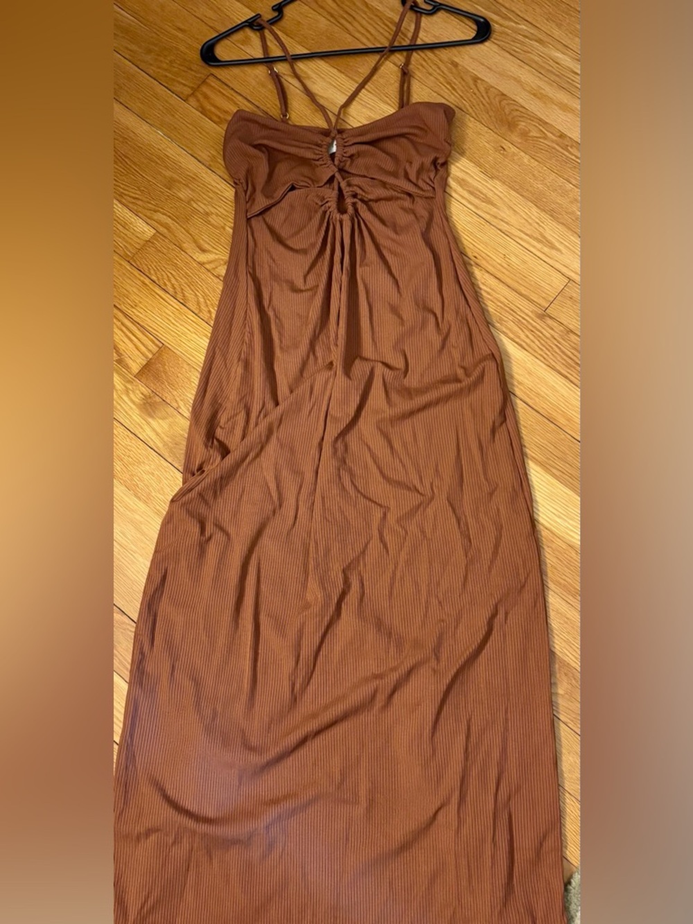 l*space, Brown Cut-Out Midi Dress, size Large - Picture 2 of 5